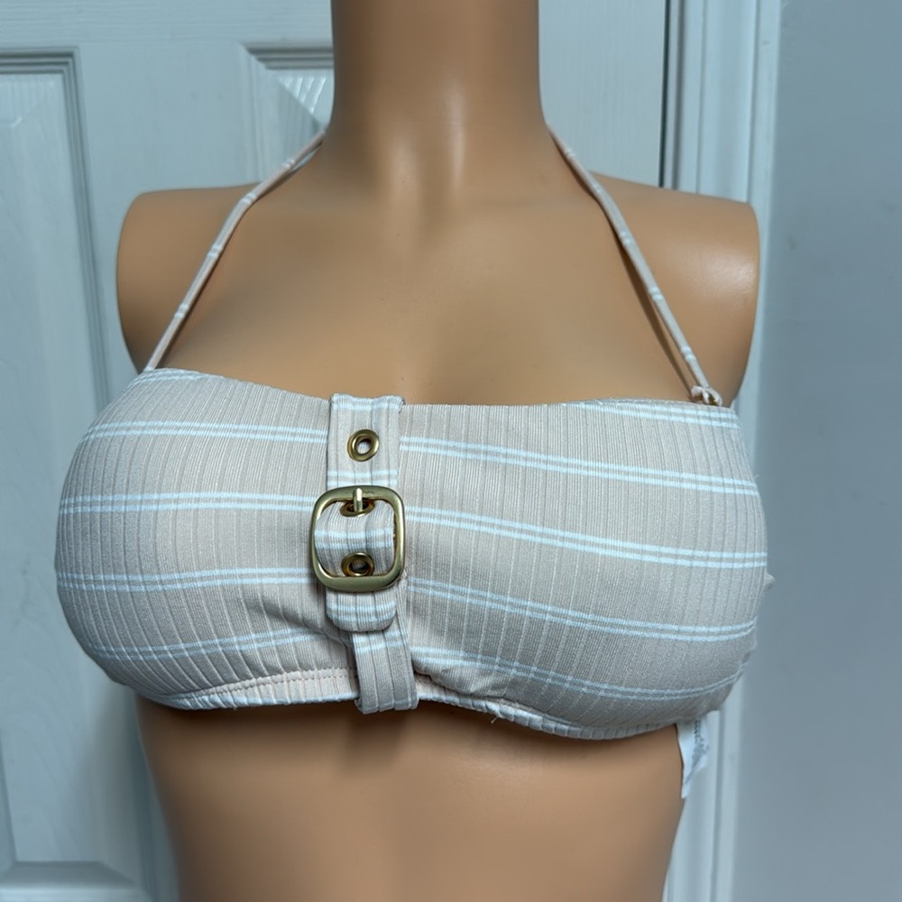 Bcbgeneration Striped Bikini Set With Buckle Deta… - image 5